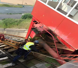 Experts performing testing and inspection of eyebolts, ensuring their integrity and compliance with standards to maintain a secure work environment.